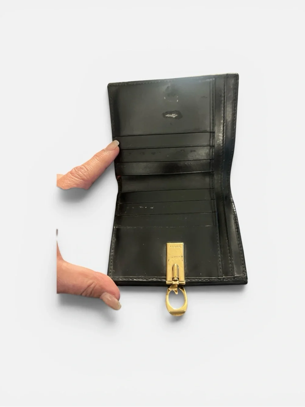Gucci Black Leather Wallet with Gold Horsebit Accent - Picture 5 of 9